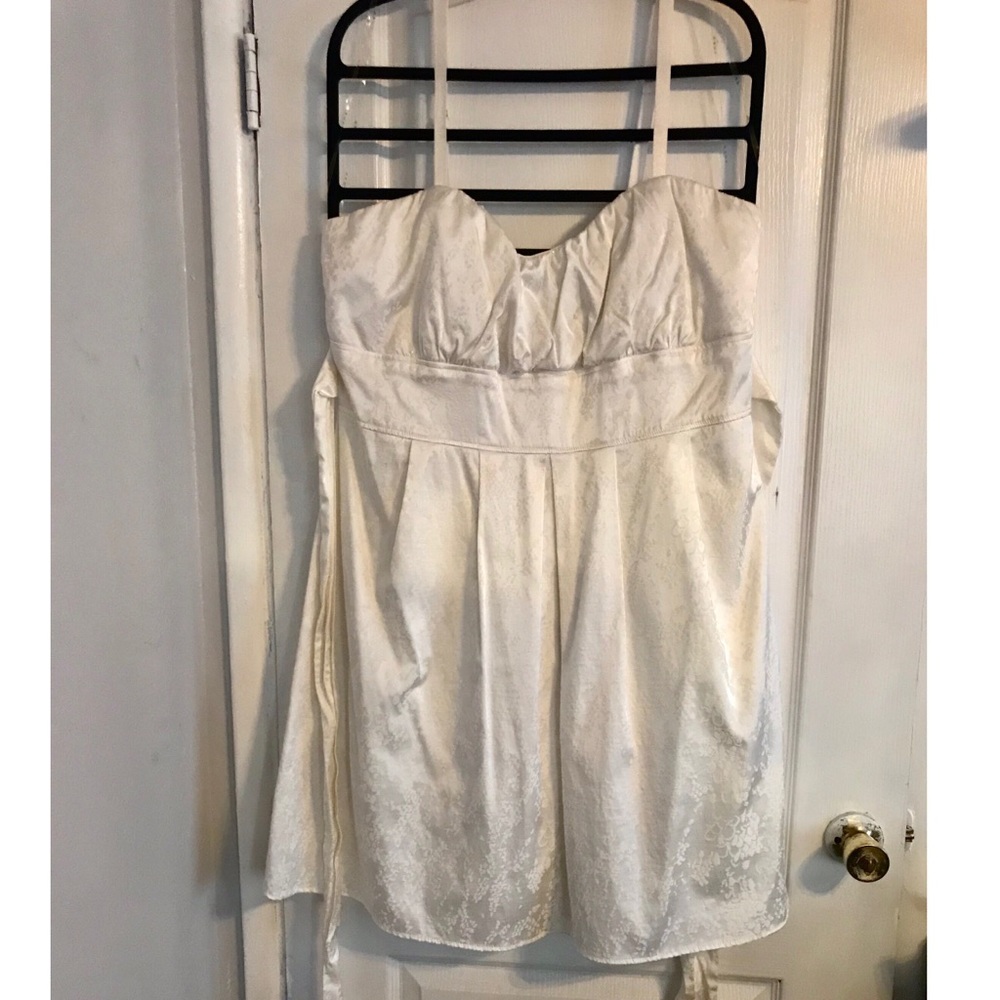 Off white knee length plus size dress